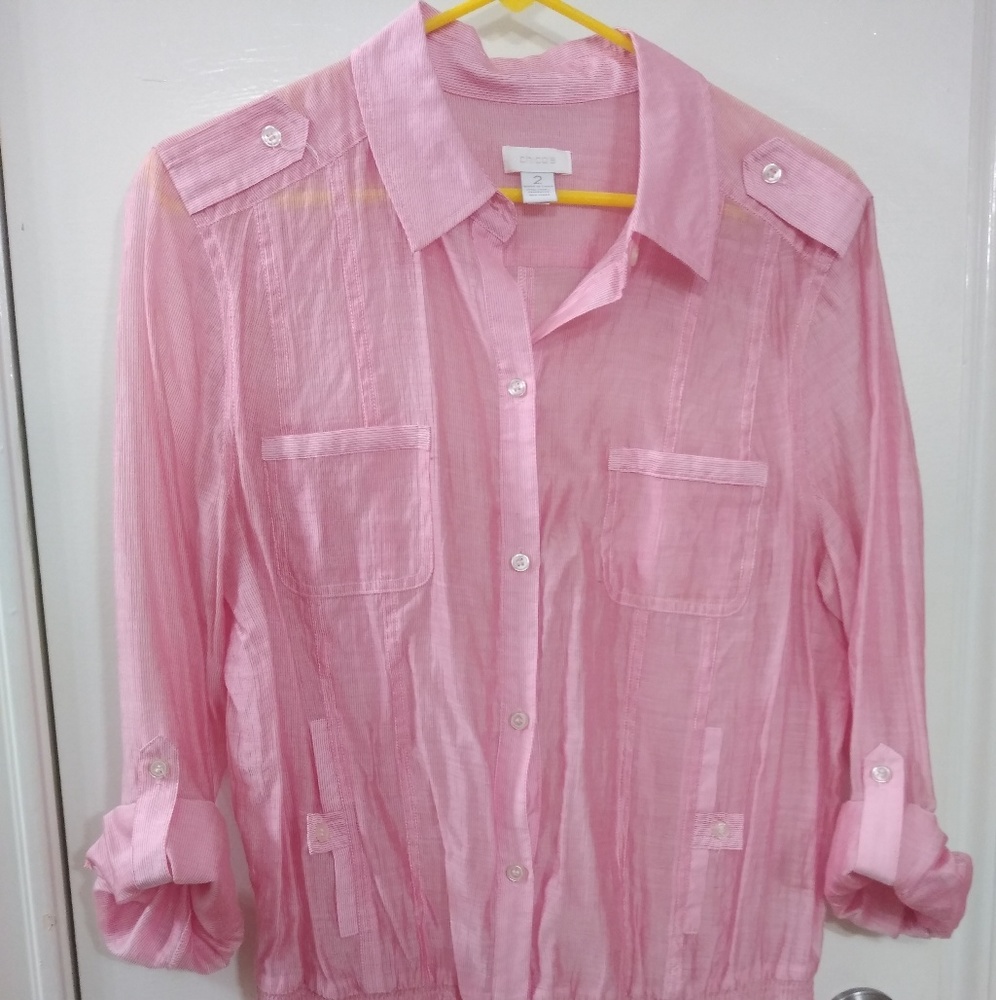 Chico's Baby Pink button up blouse